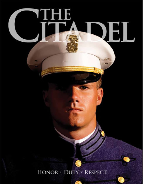 Close up of Citadel cadet's face