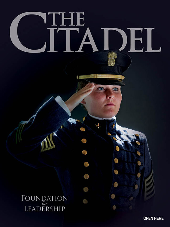 Female cadet saluting